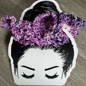 Purple Crochet Hair Scrunchie